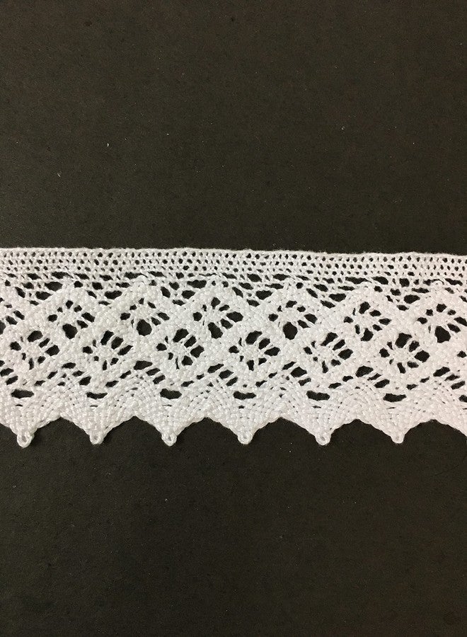 DaSync Broad White Crochet croshia crosia Lace and Border Material for Trims latkan Hanging jhallar Tassel Embroidered Laces Applique Fabric lace Sewing Supplies Cotton Work lace 9 metre - Image 1